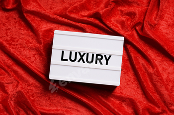 luxury text lightbox on red velvet background