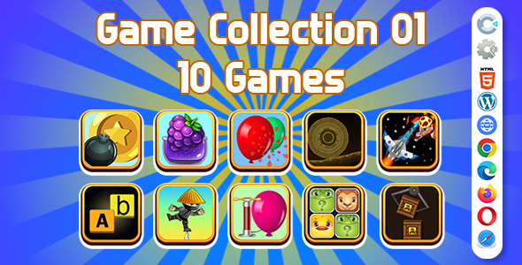 Game Collection 01 ( Construct | C3P | CAPX | HTML5 ) 10 Games Pack
