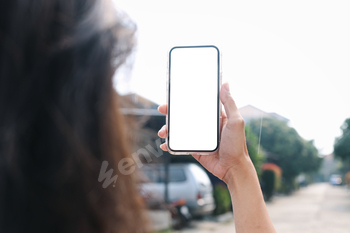 Smartphone With Blank White Screen For Application Mockup