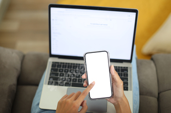 Smartphone With Blank White Screen For Application Mockup