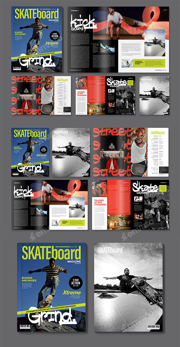 Skateboarding Magazine Template