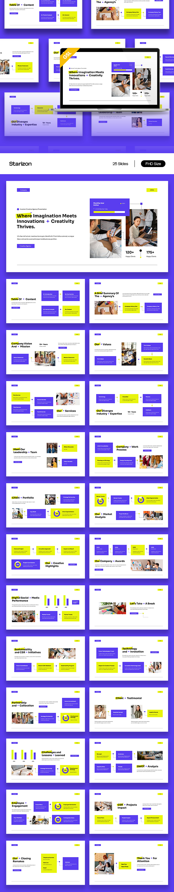 Blue Green Modern Creative Agency Google Slide Presentation