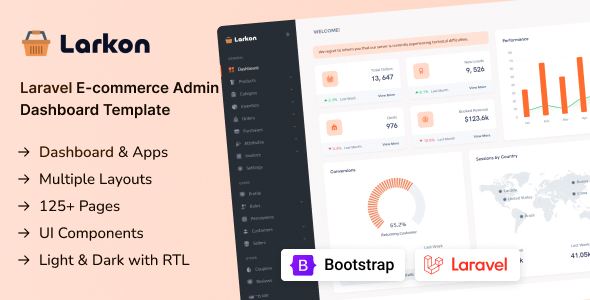 Larkon - Laravel Ecommerce Management Admin & Dashboard Template