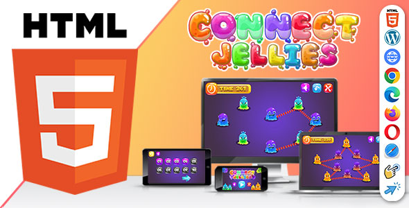 Connect Jellies ( HTML5 ) Puzzle Game