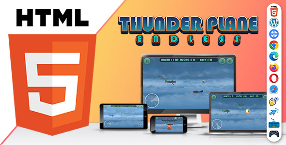 Thunder Plane ( HTML5 ) Endless Game