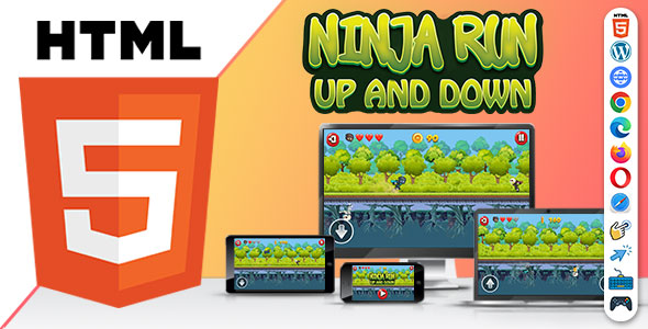 Ninja Run Up and Down ( HTML5 ) Running Game