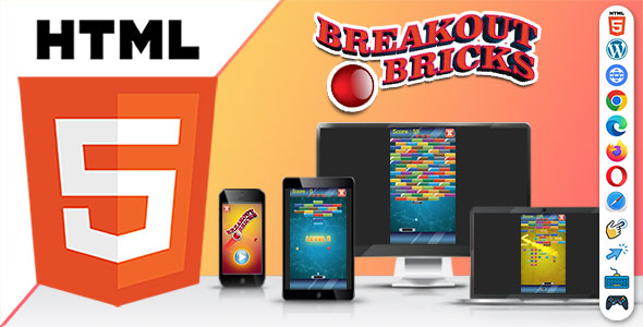 Breakout Bricks ( HTML5 ) Bricks Breaker Game