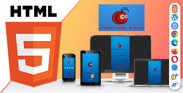 Jumping Ball ( HTML5 ) Drawing Path Game