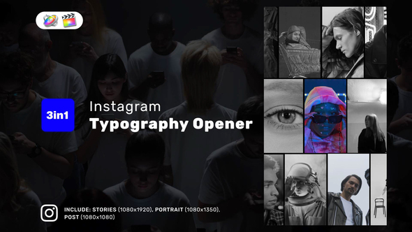 Instagram Typography Opener Reel for FCPX