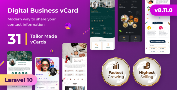 vCard SaaS – Business Card Builder SaaS – Laravel VCard Saas – NFC Card