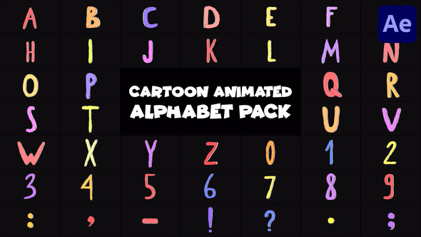 Cartoon Animated Alphabet for After Effects alt