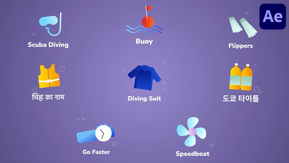 Diving Icons And Titles for After Effects