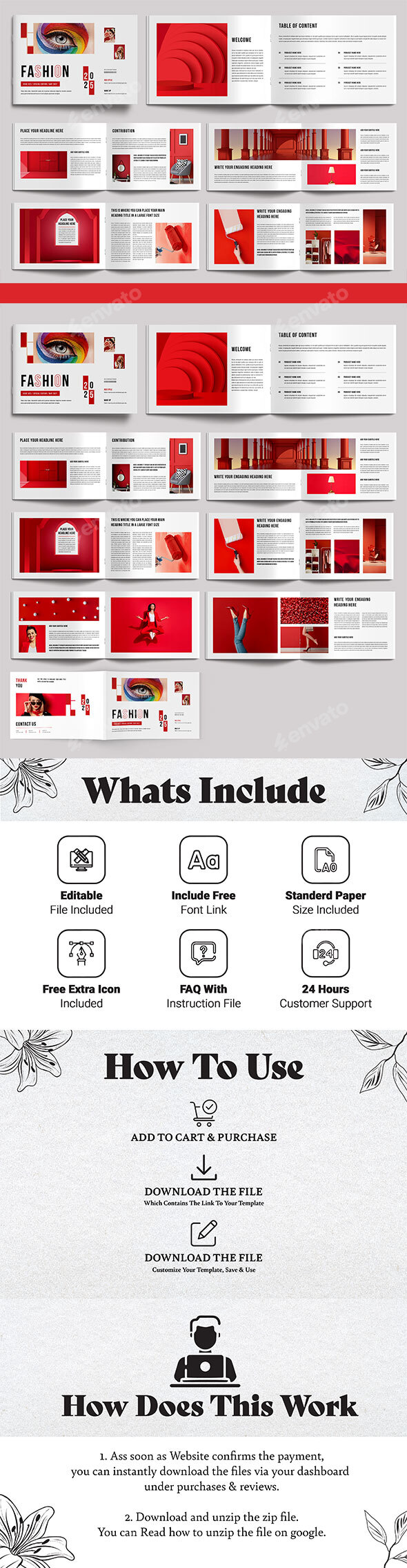 Fashion Look Book Template Layout