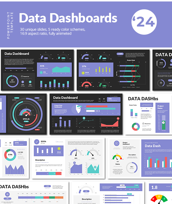 Data Dashboards 24 PowerPoint Presentation Template