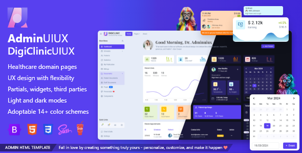 DigiClinicUIUX Bootstrap 5 Admin Dashboard HTML Template