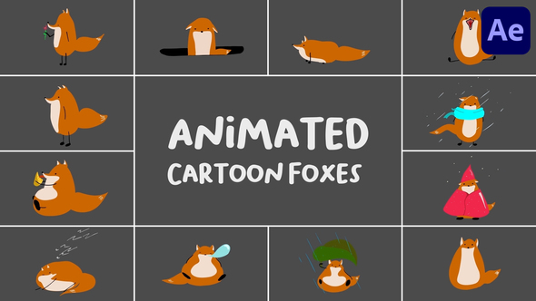 Animated Cartoon Foxes for After Effects