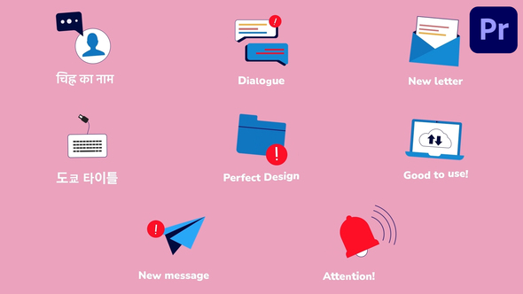 Communication Icons And Titles for Premiere Pro