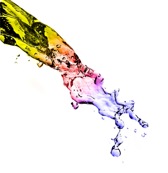 colour splashing water