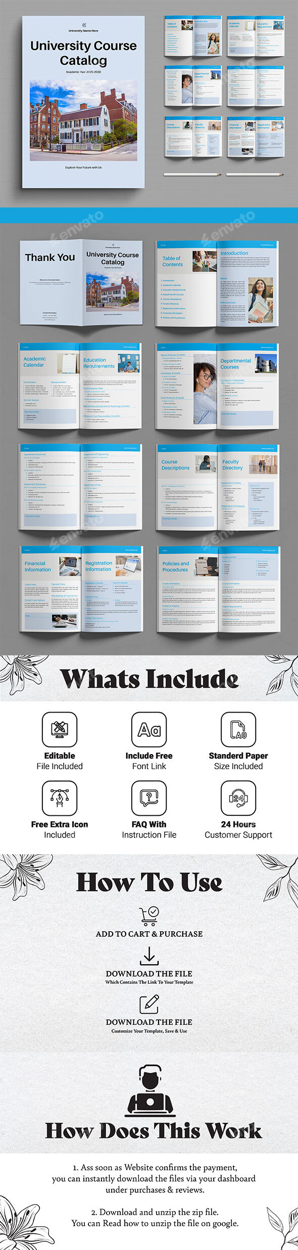 University Courses Catalog Template