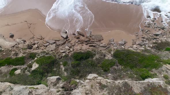 Sea Waves and Rocks in Portugal