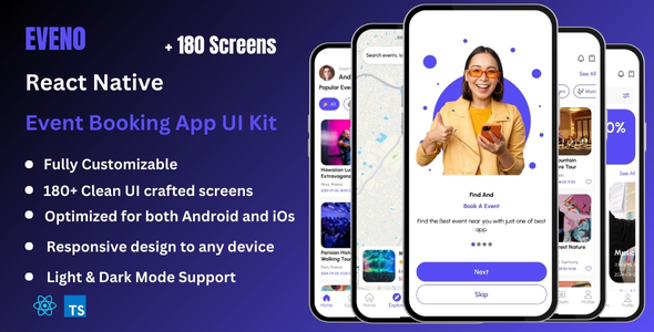 Eveno Pro - Event Booking & Event Ticketing React Native Expo App Ui Kit