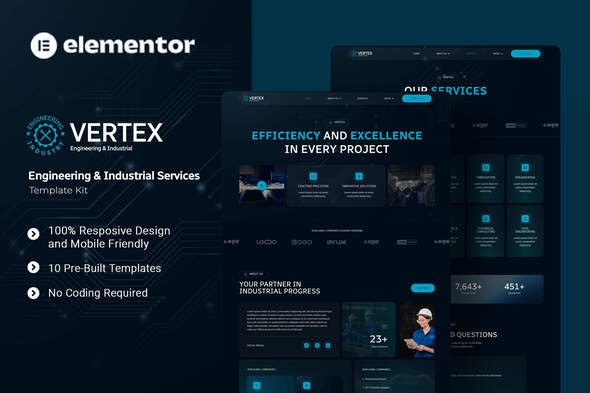 Vertex - Engineering & Industrial Services Elementor Template Kit