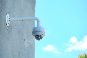 CCTV security camera operating outdoor