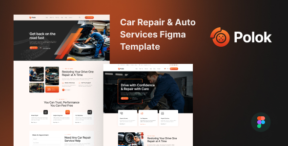 Polok - Car Repair & Auto Services Figma Template