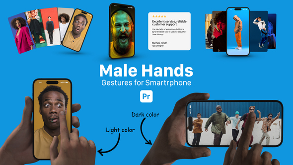 Smartphone Male Hand Gestures for Premiere Pro