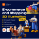 E-commerce and Shopping 3D illustration - GraphicRiver Item for Sale