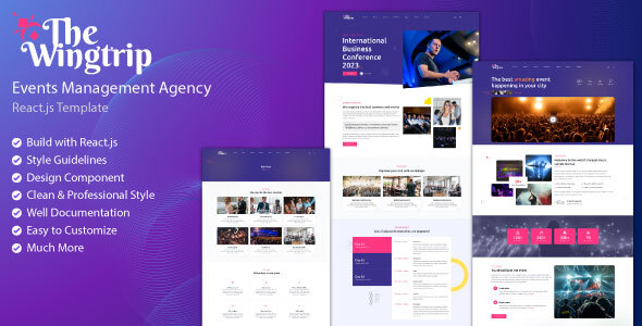 The Wingtrip - Event Management Agency React Template