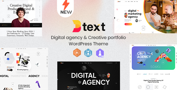 Btext – Portfolio & Digital Agency WordPress Theme – 0 Sold!