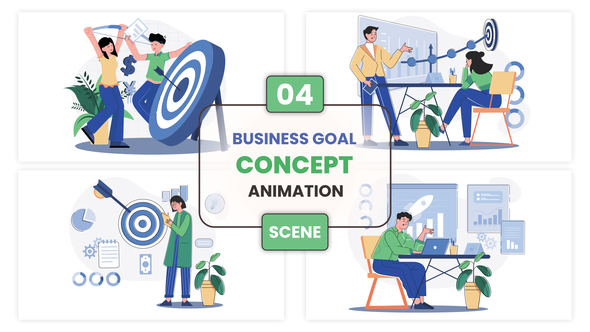 Business Goal Concept Animation Scene