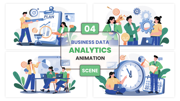 Business Data Analytics Animation Scene