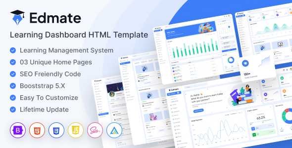 Edmate – Learning Dashboard HTML Template – 0 Sold!