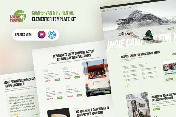 VanTrek - Campervan & RV Rental Elementor Pro Template Kit