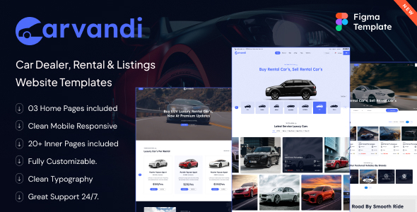 CarVandi - Car Dealer, Rental & Listing Figma Template