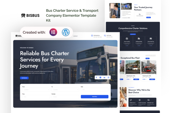 Bisbus - Bus Charter Service & Transport Company Elementor Template Kit