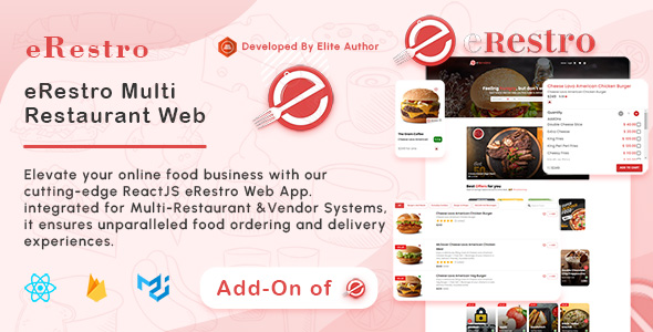 eRestro Multi Restaurant Web – Online Multi-Vendor & Restaurant Food Ordering Web App