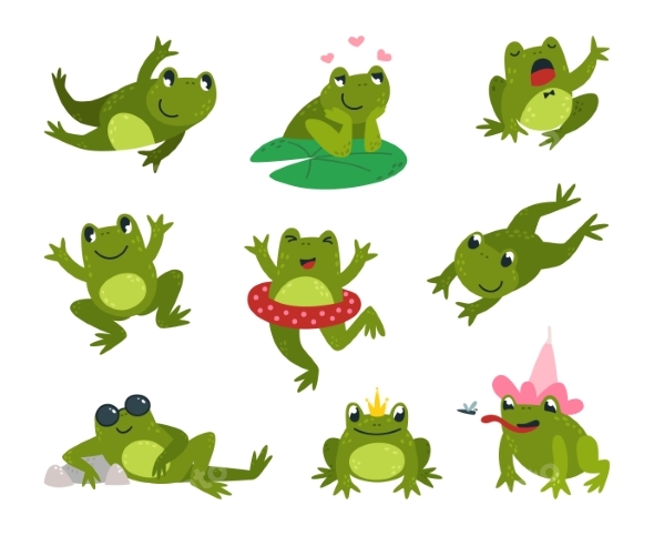 Funny Frogs Cartoon