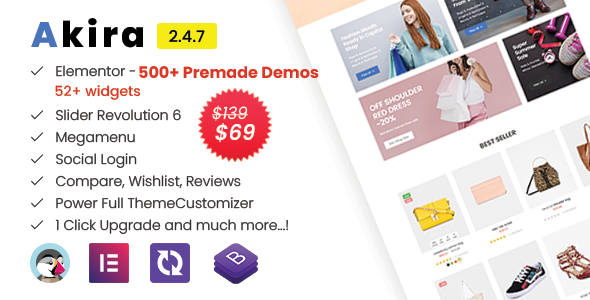 Akira Elementor - Multipurpose Prestashop 1.7 Prestashop 8 Theme