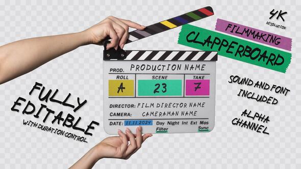 Clapperboard Slate Opener | MOGRT