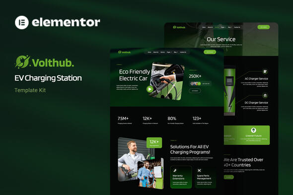 Volthub - EV Charging Station Elementor Template Kit