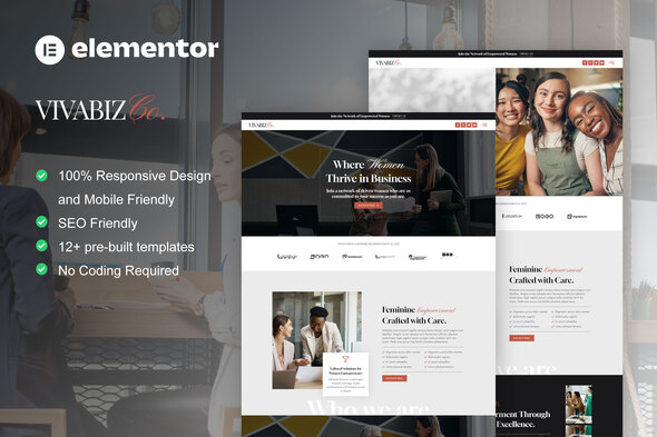 Vivabiz - Feminine Business Coaching Elementor Template Kit