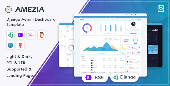 Amezia - Django Admin Dashboard & Landing Page Template