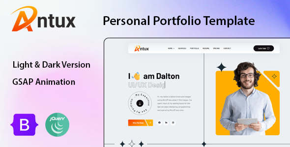 Antux - Personal Portfolio HTML Template