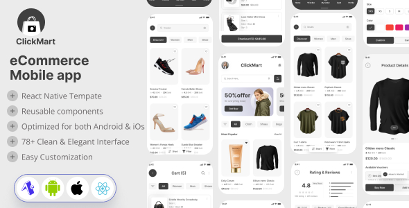 ClickMart - React Native Expo eCommerce Mobile App Template