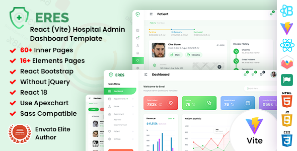 ERES - React (Vite) Hospital Admin Dashboard Template