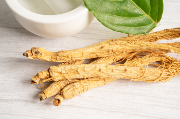 Ginseng, dried vegetable herb. Healthy food famous export food in Korea country.