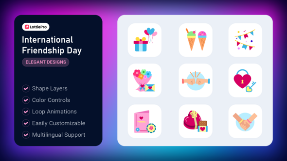 International Friendship Day Animated Icons